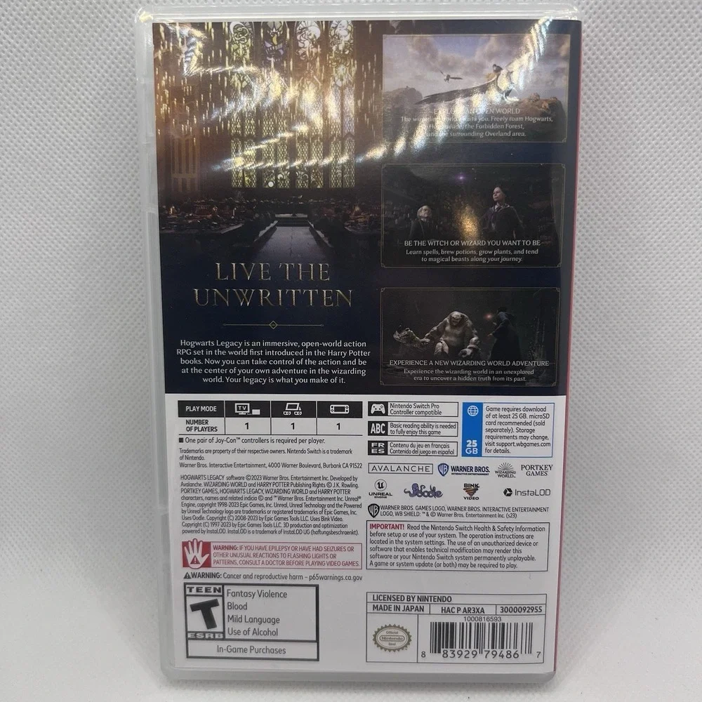 Hogwarts Legacy Nintendo Switch Case Only Empty Replacement No Game Authentic